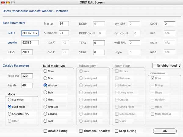 (picture 3, OBJD Edit Screen, Build Mode)