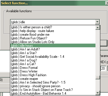 image: Select Function Dropdown Menu